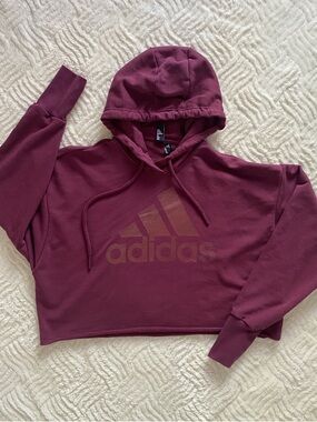 adidas Cropped Hoodie in Wine